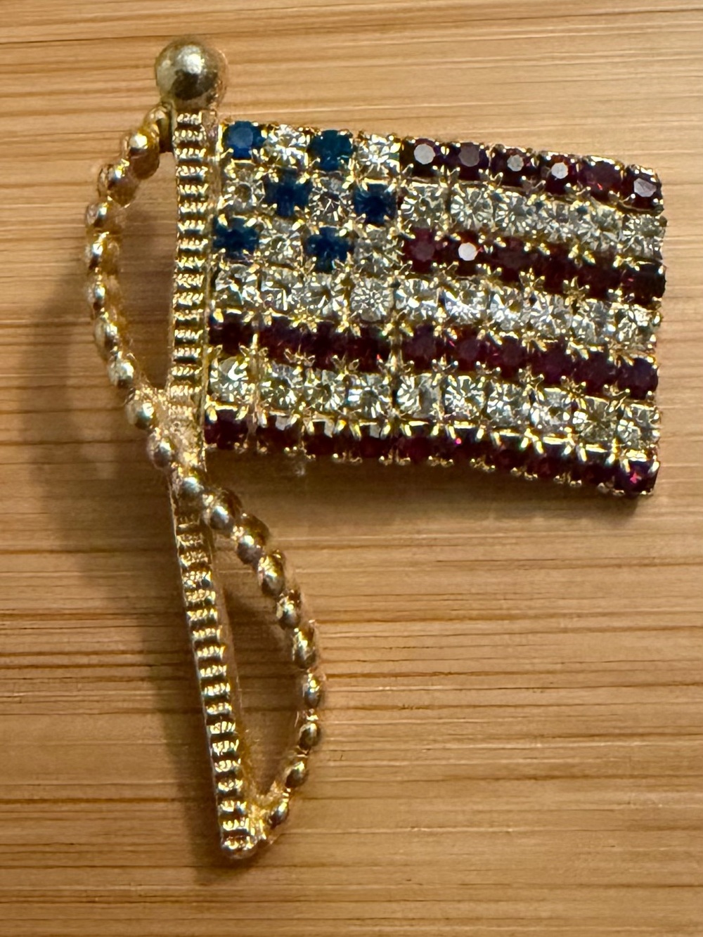 Vintage Signed RAFAELIAN American Flag Brooch Pin
